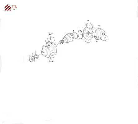 밸브로 EW160C EW180C EW210C를 위한 철도 휠 발굴 걷기 모터 14603858 TM-03858